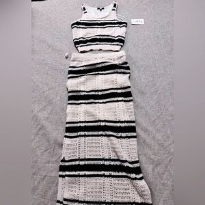 Striped Black and White Knit Dress